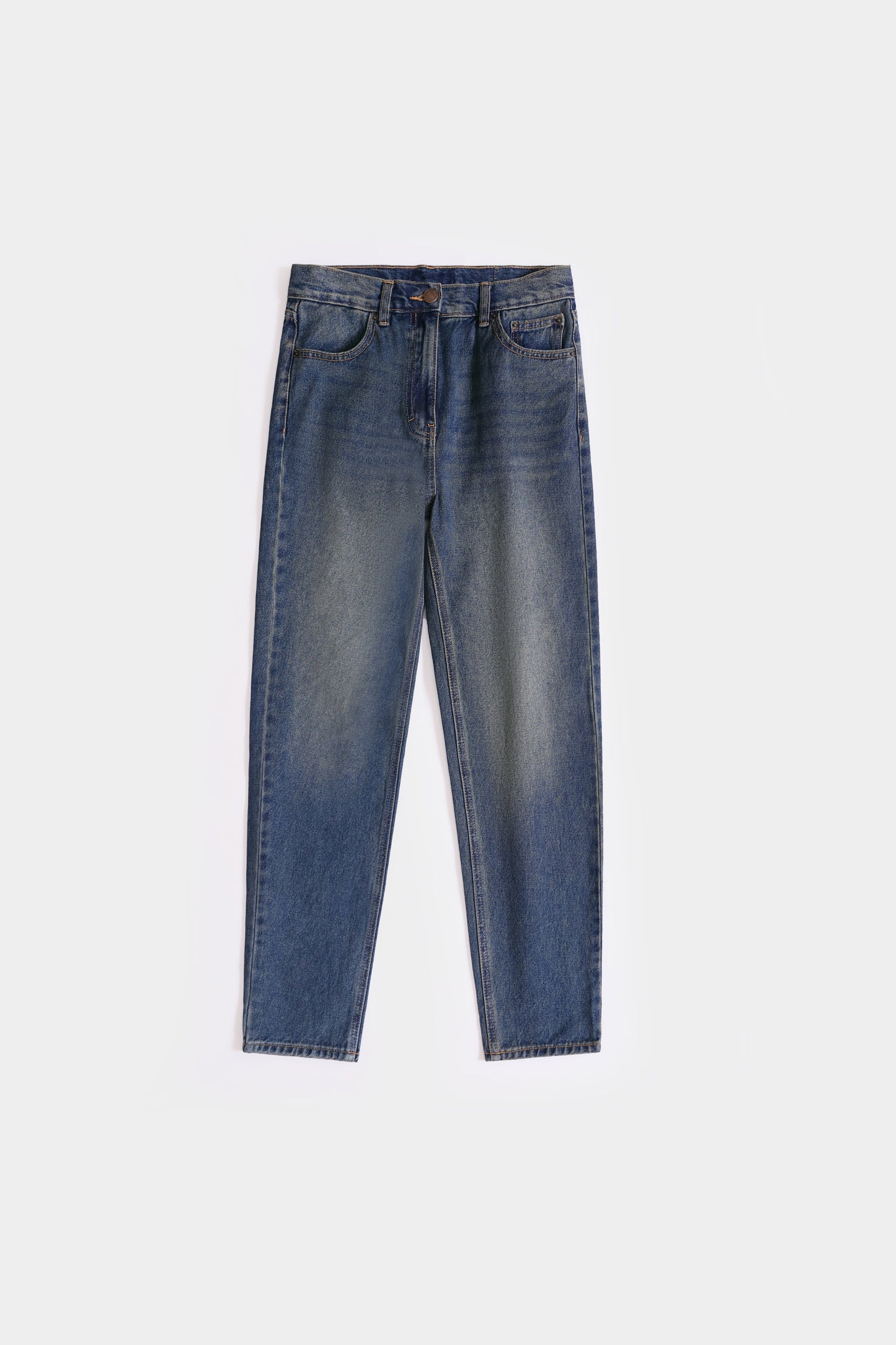 Dark blue high-waist mom jeans