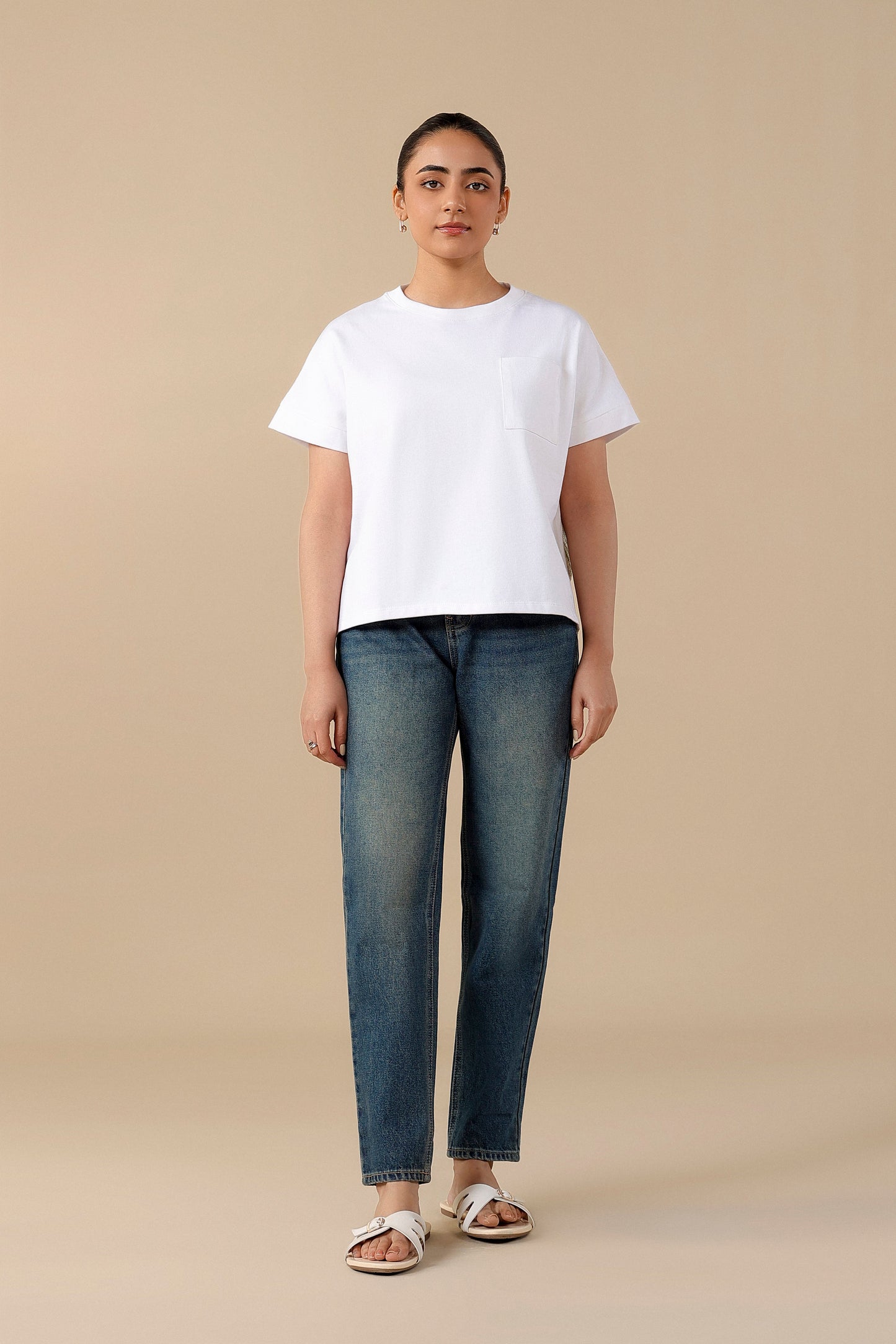 High-Waist Dark Bluestone Mom Jeans