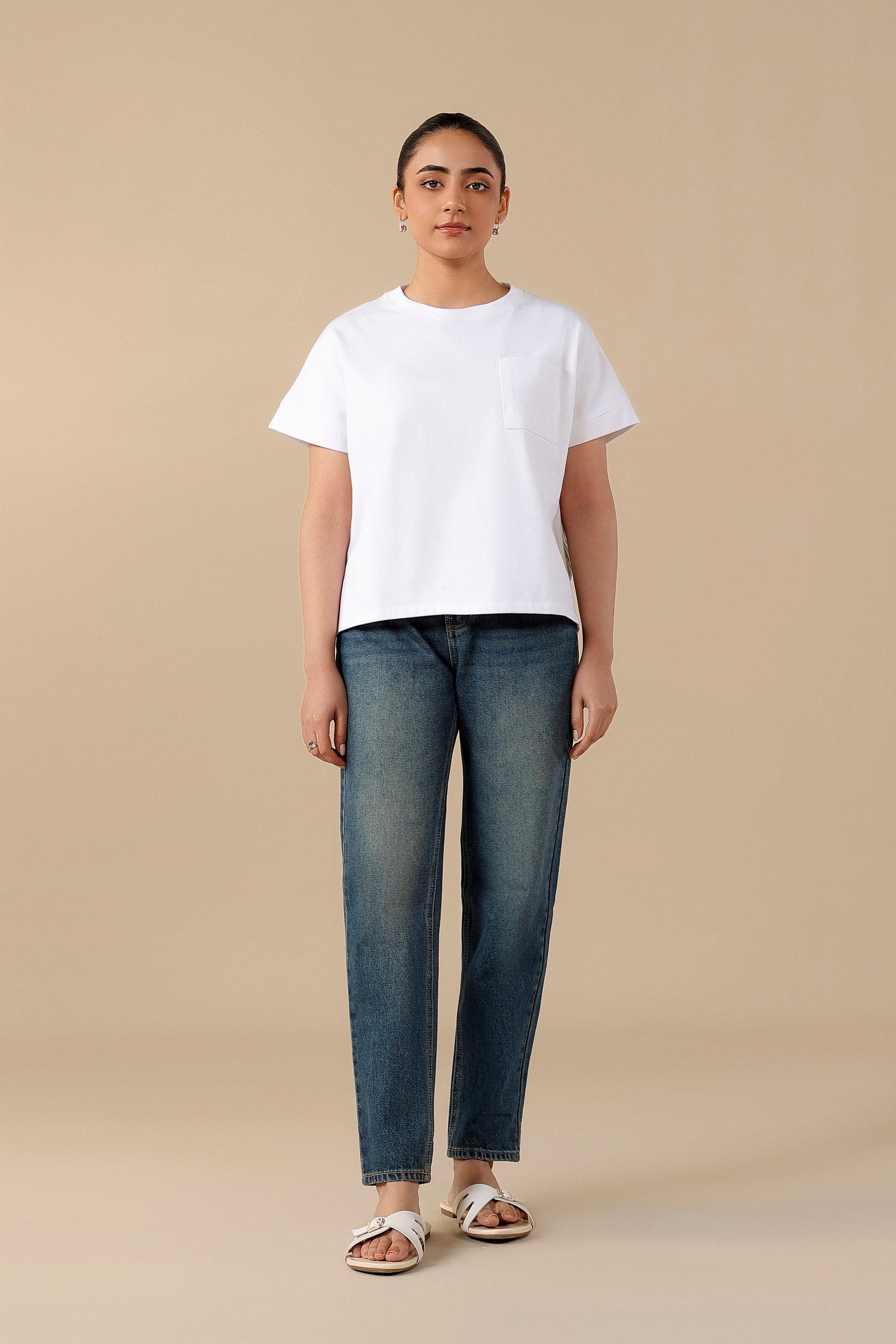 High-Waist Dark Bluestone Mom Jeans