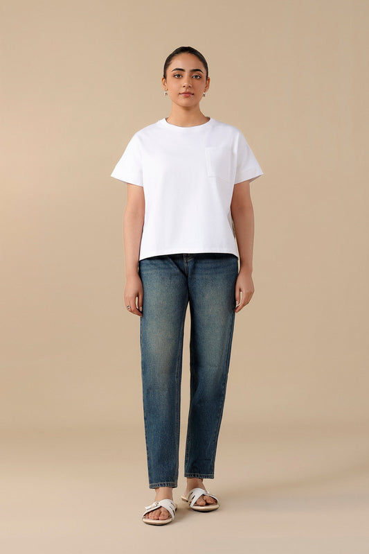 High-Waist Dark Bluestone Mom Jeans