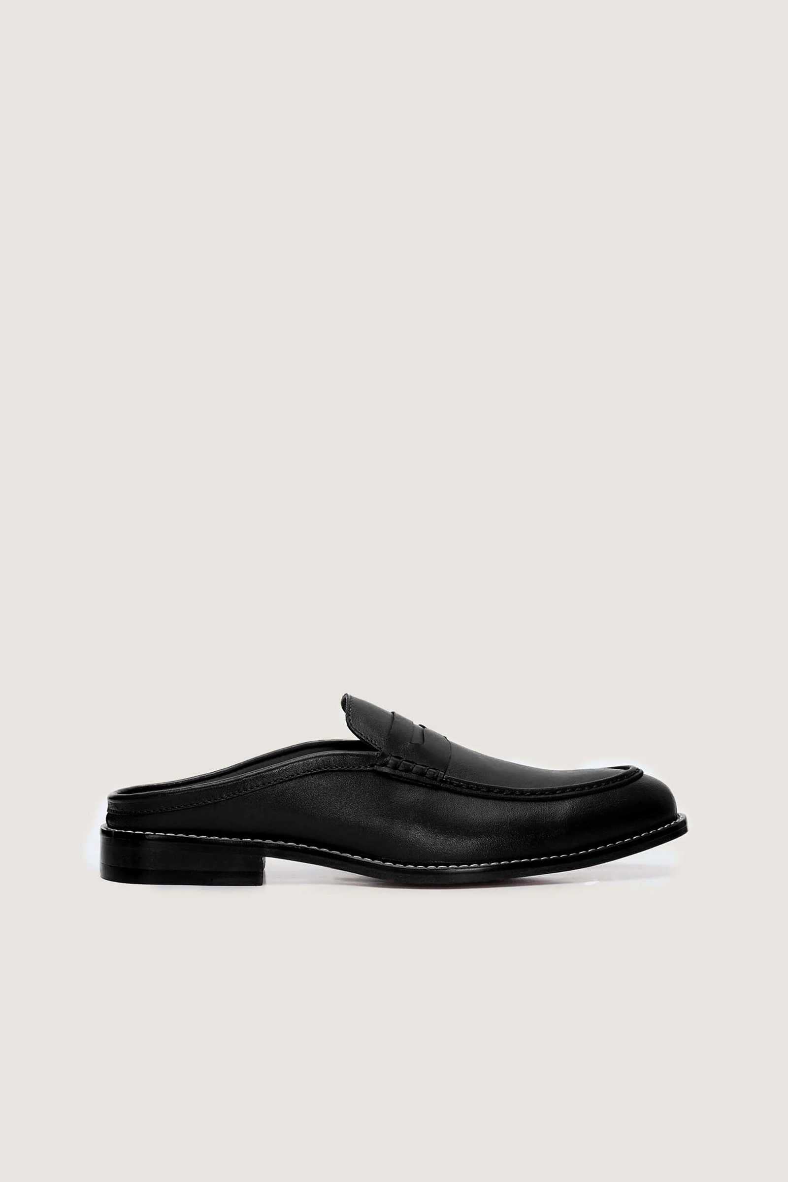Penny Backless Leather Loafers - THREDS