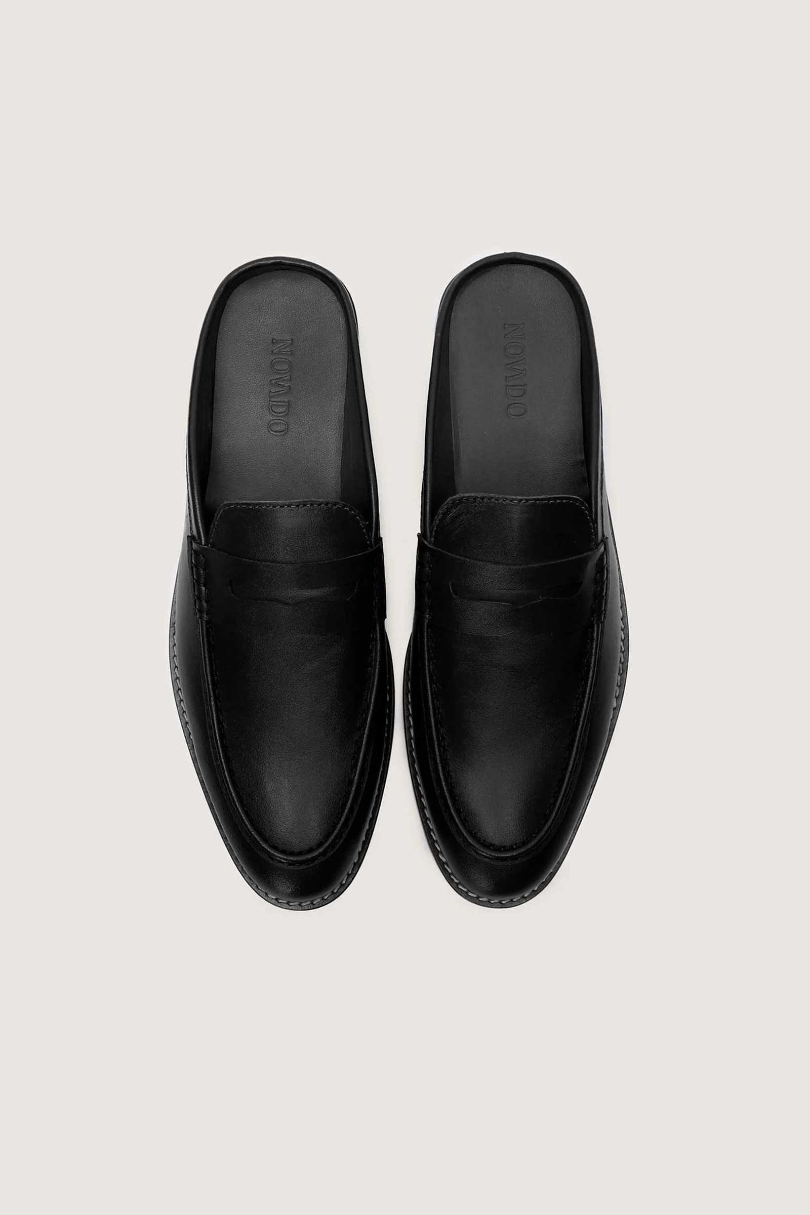 Penny Backless Leather Loafers - THREDS